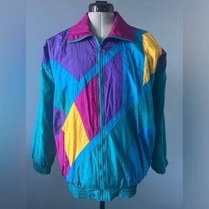 Vintage Slade Colorblock Windbreaker Jacket 80s Nylon P/M